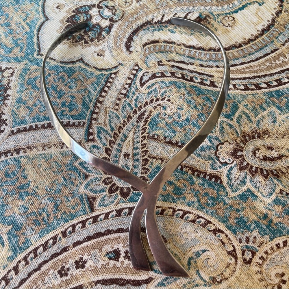 Alicia Plata Mexico Sterling Silver .925 Mid Century Modernist Necklace 44g - Picture 9 of 12